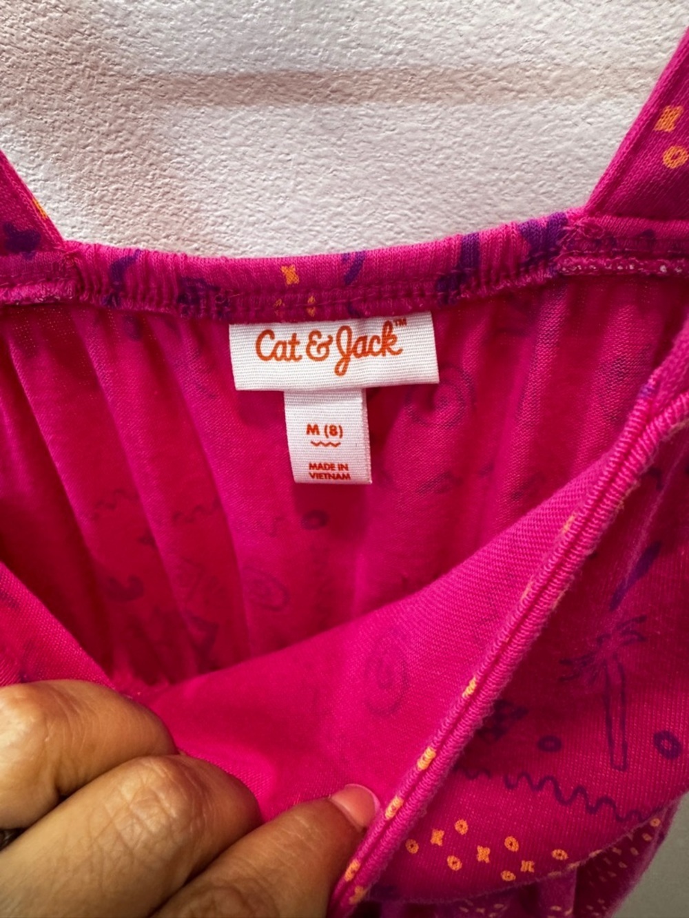 Cat & Jack Pink Pattern Dress Girls Sz M 8 - Picture 2 of 3